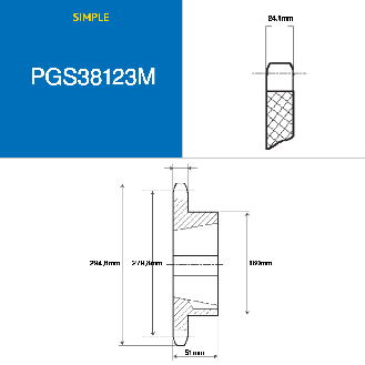 CMW - Piñón con cubo desmontable 3020 - Piñón simple - 24B1 - 23 dientes - Paso 38,1 mm-Leer más