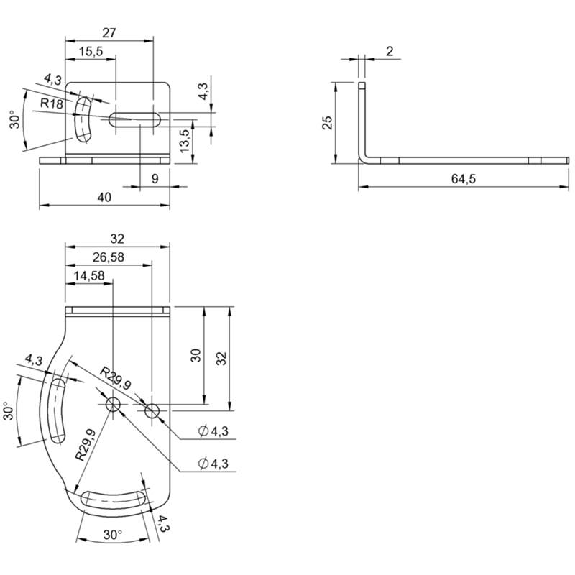 Equerre de montage pour capteur optique, 2 axes réglables - BAM MB-XO-006-B05-4 (BAM01FK) Equerre de montage pour capteur optique, 2 axes réglables - BAM MB-XO-006-B05-4 (BAM01FK)-Lire la description