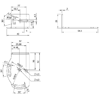 Equerre de montage pour capteur optique, 2 axes réglables - BAM MB-XO-006-B05-4 (BAM01FK)-Lire la description