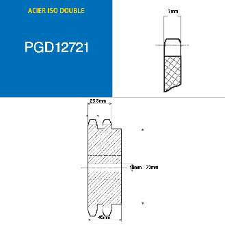 CMW - Rueda dentada pretaladrada - Acero - Dentado doble - 08B2 - 21 dientes - Paso 12,7 mm con agujero de 16 mm-Leer más