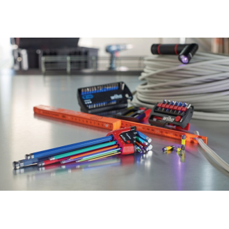 Jeu de tournevis hexagonal 369F support ErgoStar 10 pièces SW 1,5 - 10 mm code couleur, tête sphérique 1,00 PCE-Lire la description