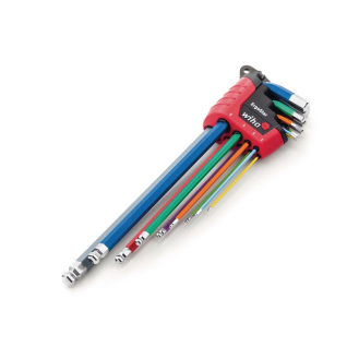 Jeu de tournevis hexagonal 369F support ErgoStar 10 pièces SW 1,5 - 10 mm code couleur, tête sphérique 1,00 PCE-Lire la description