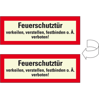 PERMALIGHT plus langnachleuchtend Feuerwehrschild Feuerschutztür verk..., doppelseitig, Folie, 210x74mm, DIN 4066-Beschreibung lesen