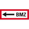 Feuerwehrschild BMZ links, Folie, selbstklebend, 297x105mm, DIN 4066 Feuerwehrschild BMZ links, Folie, selbstklebend, 297x105mm, DIN 4066