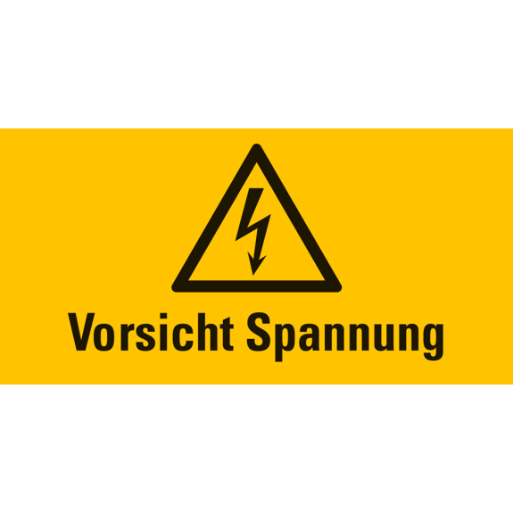 Warn-Kombischild Vorsicht Spannung, RoHS konform, Folie, selbstklebend, 148x74mm Warn-Kombischild Vorsicht Spannung, RoHS konform, Folie, selbstklebend, 148x74mm-Beschreibung lesen