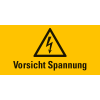 Warn-Kombischild Vorsicht Spannung, RoHS konform, Folie, selbstklebend, 148x74mm