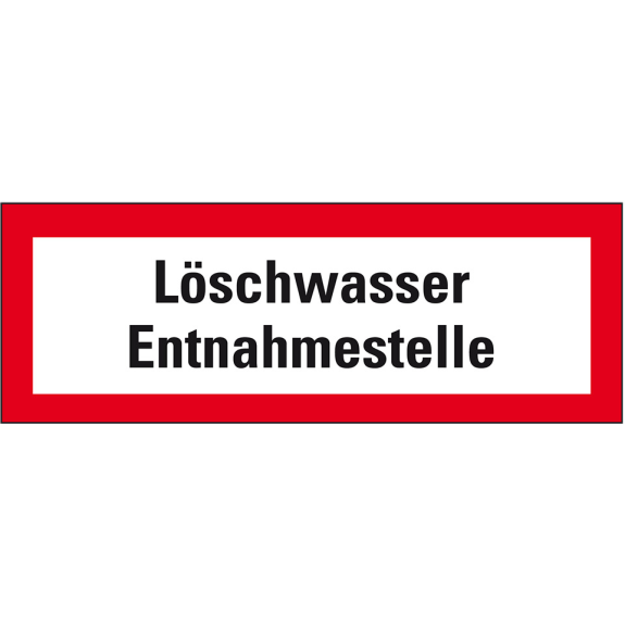 Feuerwehrschild Löschwasser Entnahmestelle, Aluminium, 420x148mm, DIN 4066-Beschreibung lesen