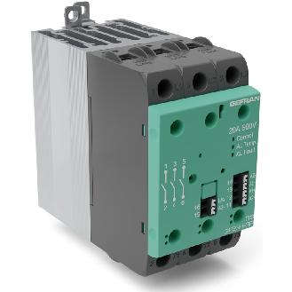 Relais statique 3PH 65A 480VAC / Cde 6-32Vdc Vent. 24Vdc+AL - GRZ-H-3P-3S-65-48-D-3-FAN63-0-Lire la description