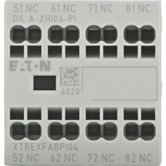 Contacts auxiliaires, Ith=16A, 4O, Frontal, P-I, DILA, DILM7 - DILM38 - DILA-XHI04-PI Contacts auxiliaires, Ith=16A, 4O, Frontal, P-I, DILA, DILM7 - DILM38 - DILA-XHI04-PI-Lire la description