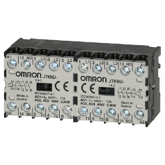 Micro contacteur, 4 pôles, 2NO+2NF, 3A AC1, 24VAC 50/60 Hz - J7KNU-AR-22 24-Lire la description