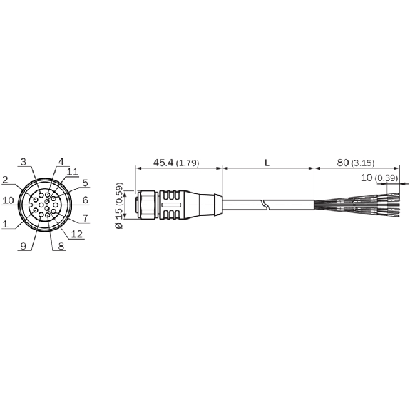 M12A Fem Droit 12p; Câble Blindé PUR 12x0,14 Noir 10m - SIC6054973 M12A Fem Droit 12p; Câble Blindé PUR 12x0,14 Noir 10m - SIC6054973-Lire la description