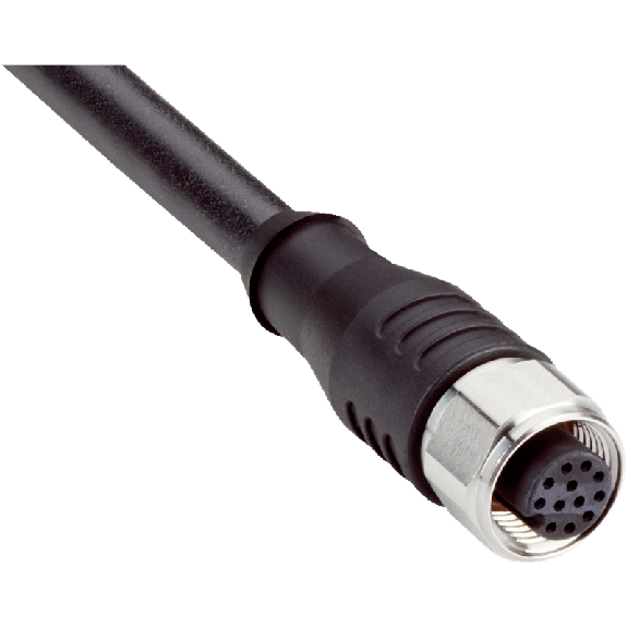 M12A Fem Droit 12p; Câble Blindé PUR 12x0,14 Noir 10m - SIC6054973 M12A Fem Droit 12p; Câble Blindé PUR 12x0,14 Noir 10m - SIC6054973-Lire la description