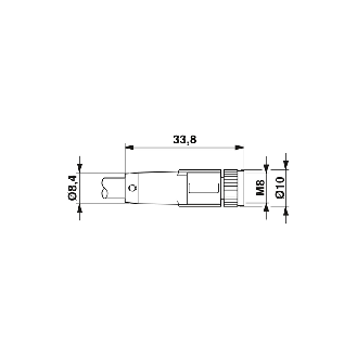 M08A Fem Droit 3p; Câble Blindé PUR 3x0.25 Gris/Noir Cpc 10m - SAC-3P-10,0-PUR/M 8FS SH-Lire la description