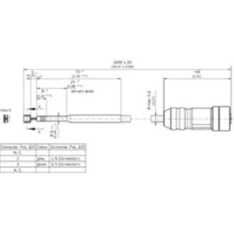M23 Mâle Droit 4p/JST Fem Droit 4p; Câble Blindé 1m - DSL-1202-G01MA-Lire la description