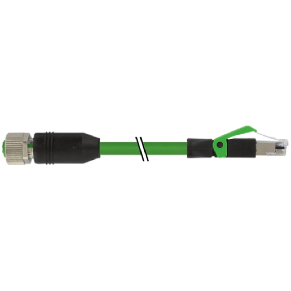M12D Fem Droit 4p/RJ45 4p; Câble Blindé Vert Cpc 16m, CAT5 - 7000-44621-7961600-Leggi tutto