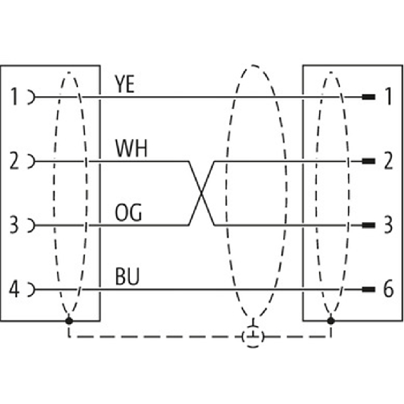M12D Fem Droit 4p/RJ45 4p; Câble Blindé Vert Cpc 16m, CAT5 - 7000-44621-7961600-Lire la description