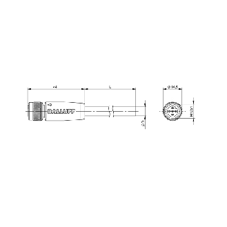 M12A Fem Droit 5p; Câble Blindé PUR 5x0.34 Noir Cpc 100m (60V) - BCC M415-0000-1A-043-PS0534-10X (BCC0H68)-Lire la description