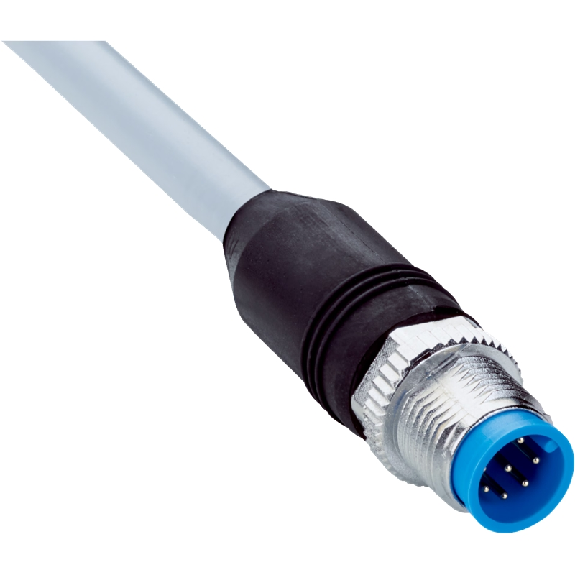 M12A Mâle Droit 8p; Câble Blindé PVC 8x0.25 Noir Cpc 10m (30V) - YM2A28-100VA6XLEAX-Lire la description