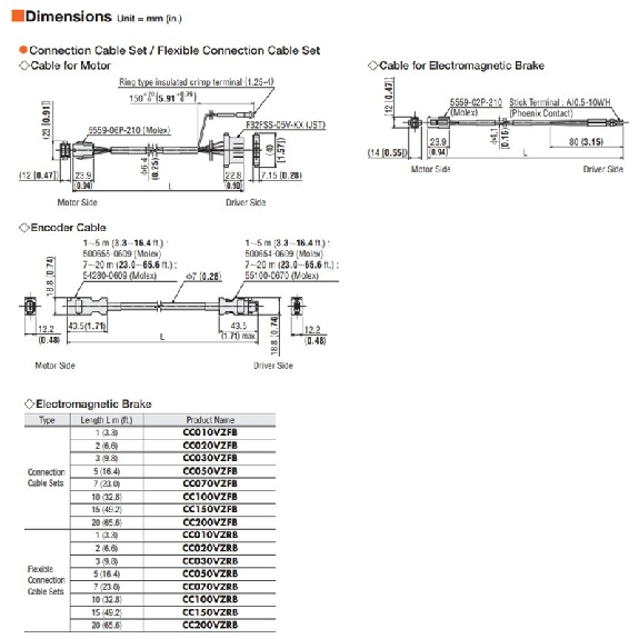 Câble Moteur-Variateur pour moteurs frein série AZ AC,15m - CC150VZFB Câble Moteur-Variateur pour moteurs frein série AZ AC,15m - CC150VZFB-Lire la description