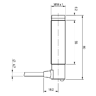Cellule Barrage (E) P=16/32m IR M18 Métal Axial M12 4P - MSE/00-1E-Lire la description