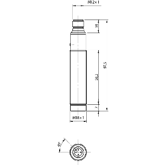 Cellule Directe PNP P=300mm Laser NO+NF M18 Métal Axial M12 4P - FAL4/BP-1E-Lire la description