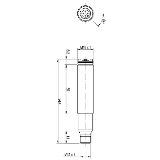 Cellule Bar. reflex PNP/NPN P=4,5m IR NO/NF M18 Métal Axial M12 4P - MSC/00-1E-Lire la description