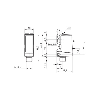 Cellule EAP PNP/NPN P=2.5m qTeach Laser IO-Link LO / M12 5P - OT500.GL-GLGLJ.72F (OT500.GL-11235685)-Lire la description