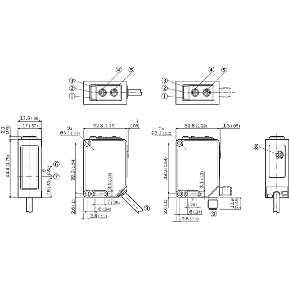 Cellule EAP PNP P=2.5m Pot. Laser LO/DO / M08 4P - WTT190L-P2236-Lire la description