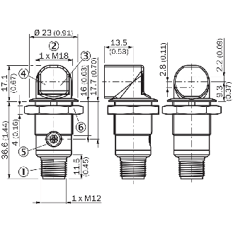 Cellule Directe PNP P=115mm PinPoint DO M18 Métal Radial / M12 3P - GRTE18S-F231X-Lire la description