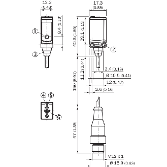 Cellule EAP PNP/NPN P=1m Laser IO-Link LO/DO / M12 4P+C0.2m - WTT4SLC-3B3432A00-Lire la description