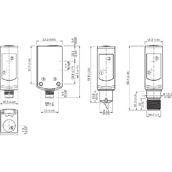 Cellule EAP PNP P=500mm Teach LR PinPoint DO Inox WD / M08 3P - WTB4S-3F2162V-Lire la description