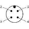 Cellule EAP en V PNP/NPN P=50mm PinPoint IOL LO/DO / M12 4P+C0.2m PVC - WTV4FE-84161120A00