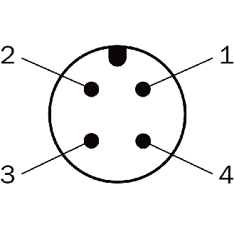 Cellule EAP en V PNP/NPN P=50mm PinPoint IOL LO/DO / M12 4P+C0.2m PVC - WTV4FE-84161120A00-Lire la description