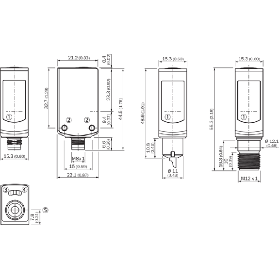 Cellule Bar. reflex P=4,5m Laser LO/DO Tempo / M12 4P - WL4SLG-3K2432VS01-Lire la description
