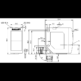 Cellule Barrage (E) P=30m Laser WD / M12 4P - BOS 23K-XT-LS11-S4 (BOS016K)-Lire la description