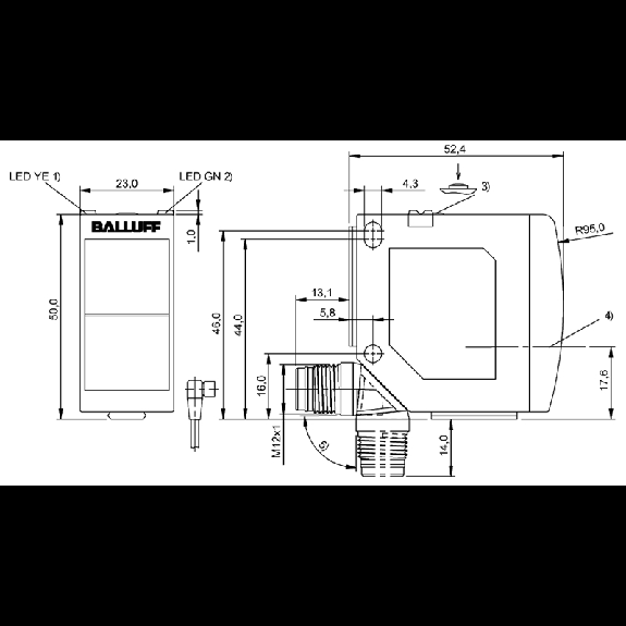 Cellule Barrage (E) P=30m Laser WD / M12 4P - BOS 23K-XT-LS11-S4 (BOS016K)-Lire la description