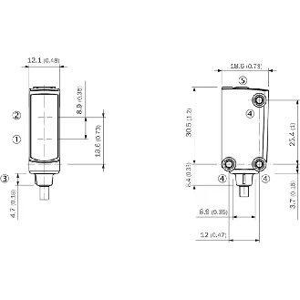 Cellule EAP PNP/NPN P=150mm 2lignes rouge IO-Link LO/DO M12 4P+C0.15m - WTB4ST-84161120A00-Lire la description