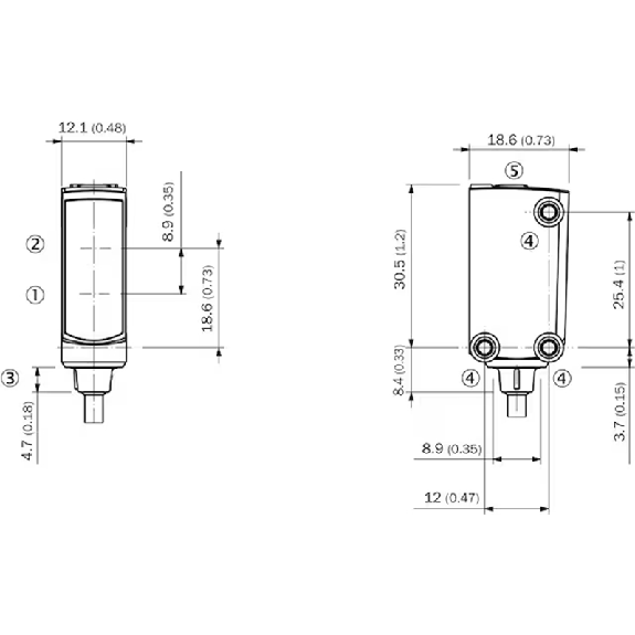 Cellule EAP PNP/NPN P=150mm 2lignes rouge IO-Link LO/DO M12 4P+C0.15m - WTB4ST-84161120A00-Lire la description