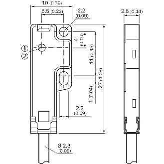 Cellule Barrage PNP P=1300mm PinPoint LO / Câble 2m - GSE2F-P1161-Lire la description