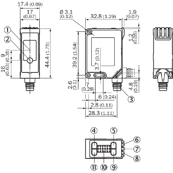 Cellule EAP ANA PNP/NPN P=3m Laser LO/DO / M12 5P - WTT190L-A2232-Lire la description