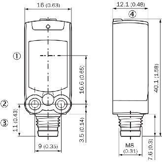Cellule Barrage (E+R) PNP/NPN P=2m PinPoint LO E.test / M08 3P - WSE4FP-21312600ZZZ-Lire la description