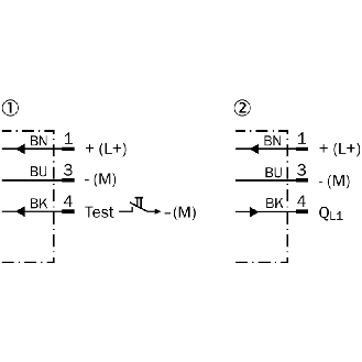 Cellule Barrage (E+R) PNP/NPN P=2m PinPoint LO E.test / M08 3P - WSE4FP-21312600ZZZ-Lire la description