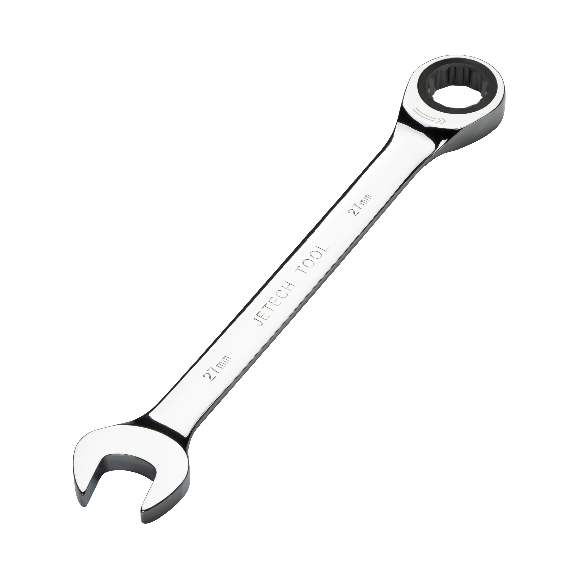 Jetech 27mm Clé mixte à cliquet - Clé polygonale en acier de qualité industrielle Cr-V au fini chrome poli-Lire la description