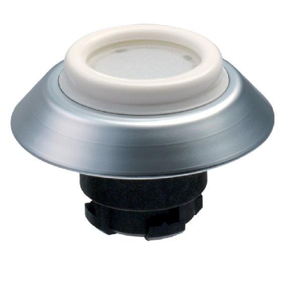 Bouton-poussoir lumineux blanc manchette blanc N" colorette argent - NDLWS" Bouton-poussoir lumineux blanc manchette blanc N" colorette argent - NDLWS"-Lire la description