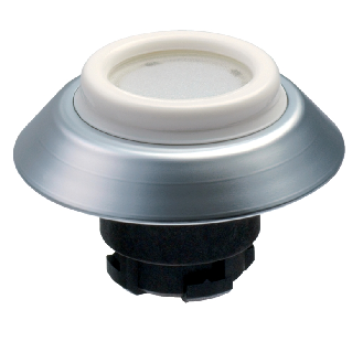 Bouton-poussoir lumineux blanc manchette blanc N" colorette argent - NDLWS"-Lire la description