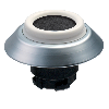 Bouton-poussoir noir manchette blanc "N" colorette argent - NDTSW