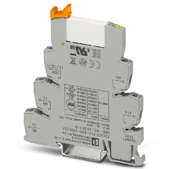 Interface PLC, 1 contact inverseur, tension d'entrée 24Vdc, à vis - PLC-RSC- 24DC/21AU-Lire la description