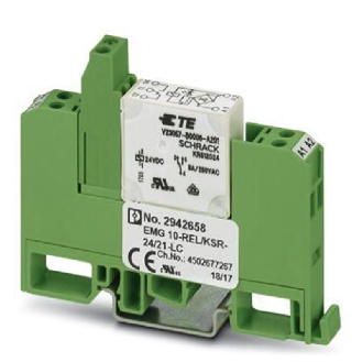 Module porte-relais, avec relais, SPDT, tension d'entrée 24VAC/DC - EMG 10-REL/KSR- 24/21-LC-Lire la description