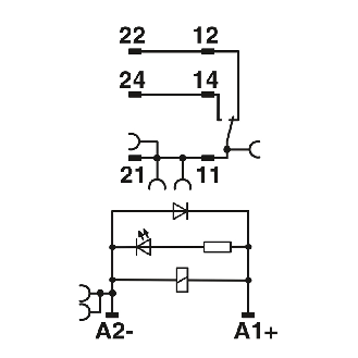 Module relais, SPDT, Push-In, 24Vdc - RIF-1-RPT-LDP-24DC/1X21-Lire la description