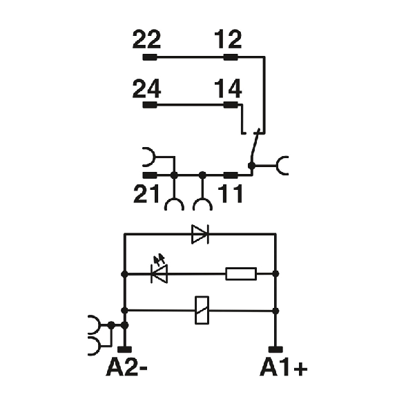 Module relais, SPDT, Push-In, 24Vdc - RIF-1-RPT-LDP-24DC/1X21 Module relais, SPDT, Push-In, 24Vdc - RIF-1-RPT-LDP-24DC/1X21-Lire la description